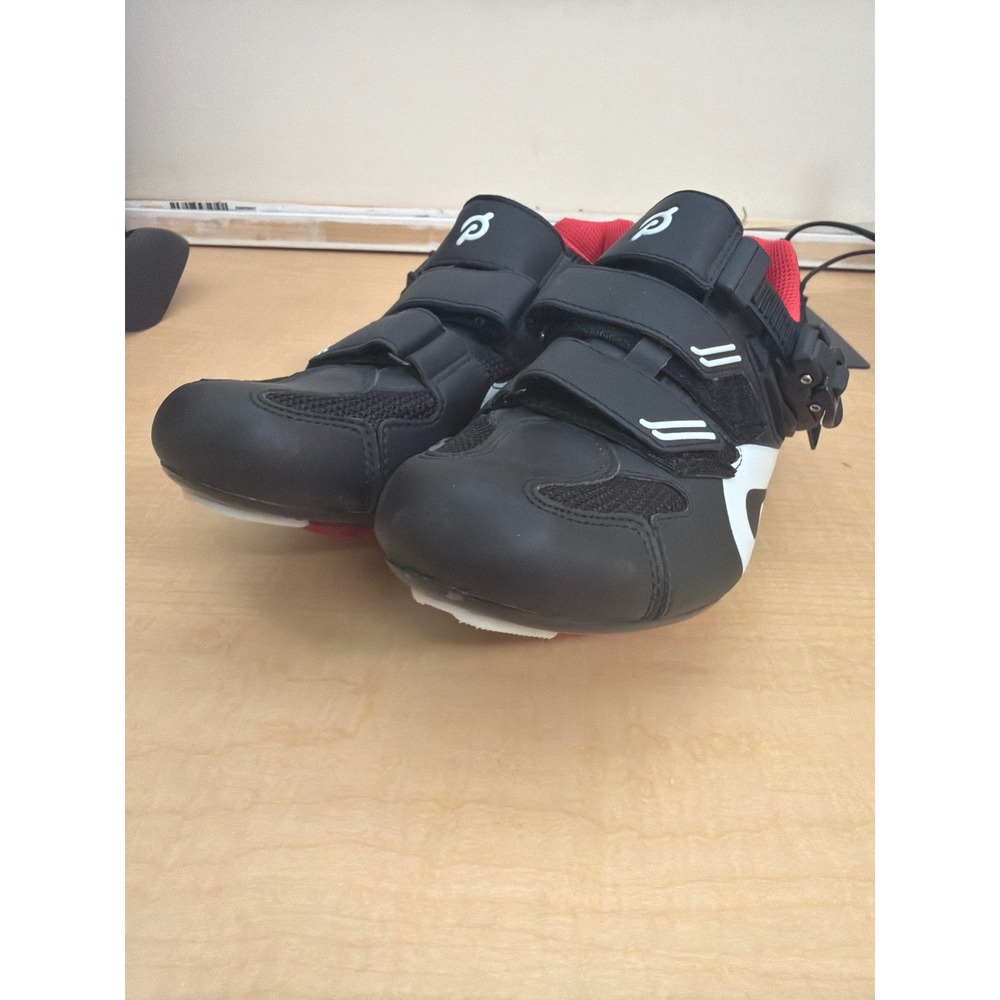 Peloton Cycling Shoes Black White Red EU 41 Delta Cleat Compatible Indoor Bike